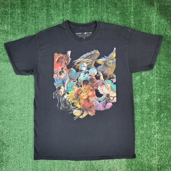 Capcom Pax Exclusive Sz Large T Shirt Gung Ho Teppen Ryu Mega Man Video Game - Picture 2 of 7
